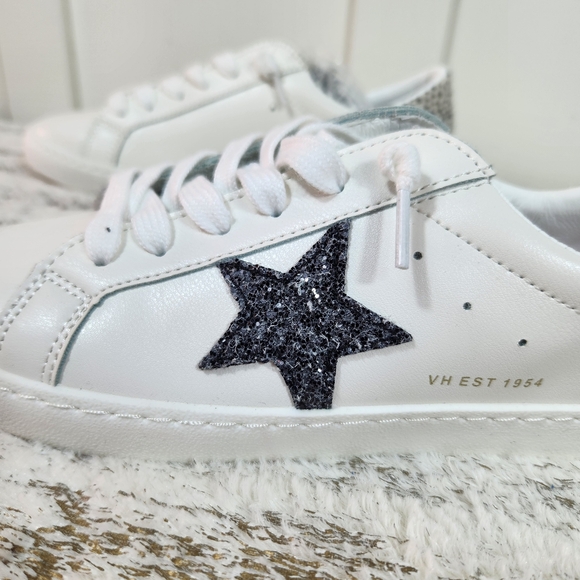 NWT Vintage Havana "Carla" White Cheetah Fur Low Top Sneakers Women's Size 8.5 - Picture 6 of 10